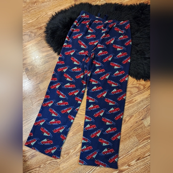 Croft and Barrow Plush Fleece Pajama Pants Red Farmhouse Trucks Men’s Size M - Picture 3 of 8